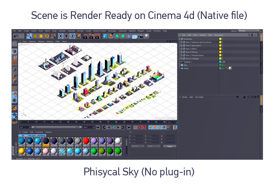 Low Poly Buildings City Pack 2 Low-poly 3D model_7