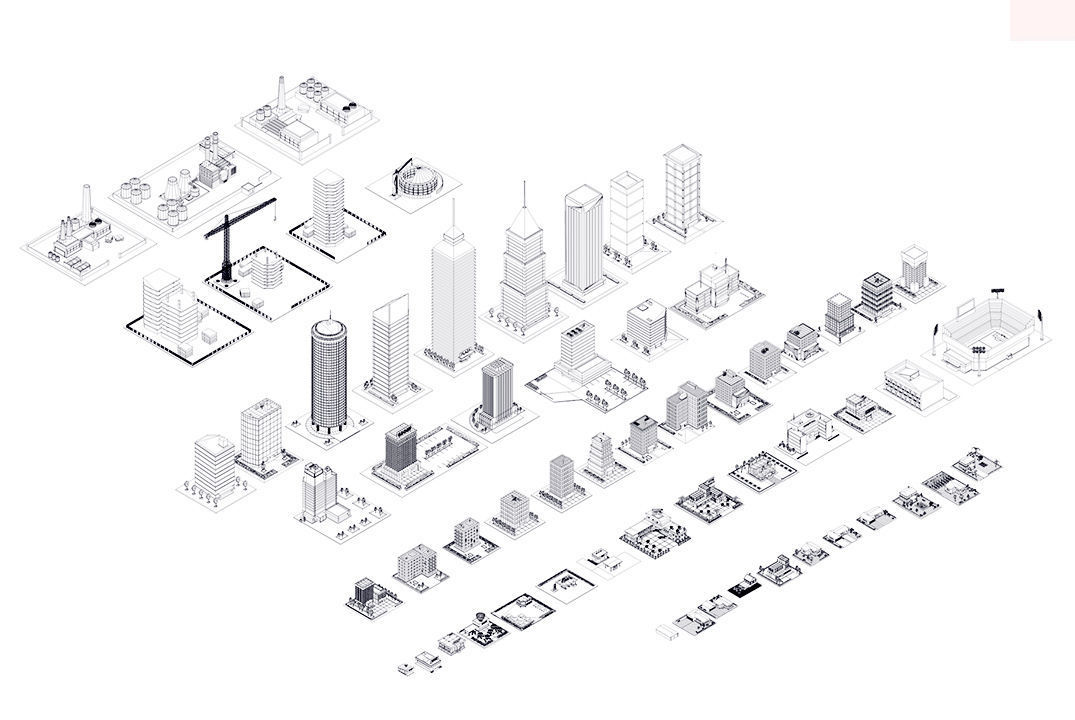 Low Poly Buildings City Pack 2 Low-poly 3D model_6