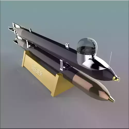 German Manned Torpedo Neger 3D model