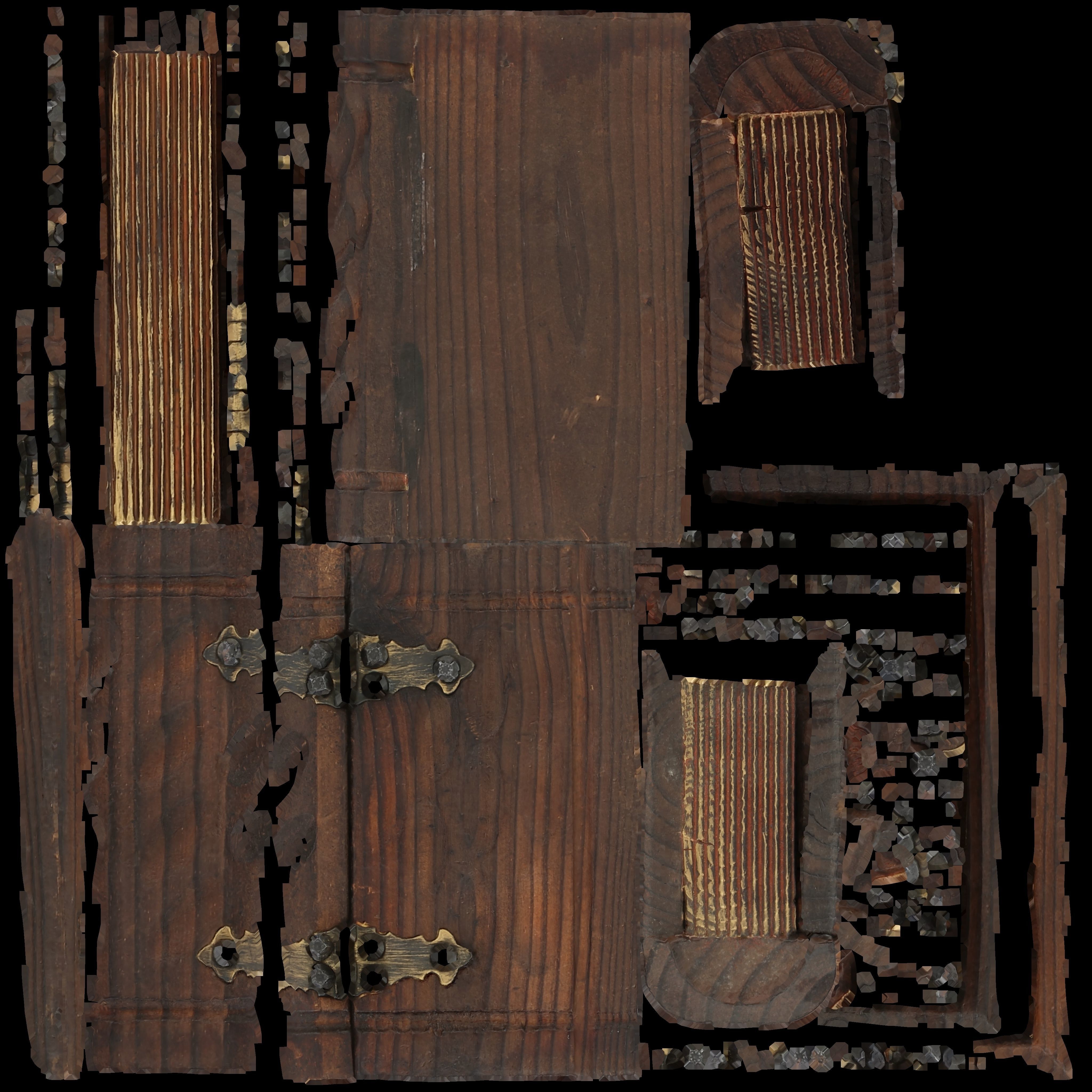 Old Book Wood Chest Low-poly 3D model_3