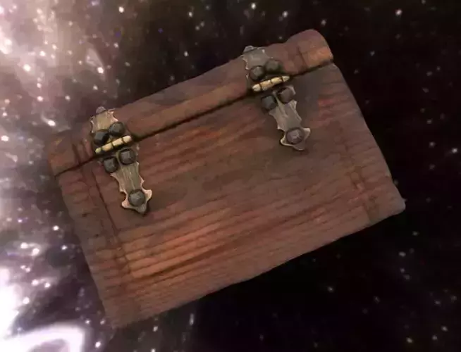 Old Book Wood Chest Low-poly 3D model