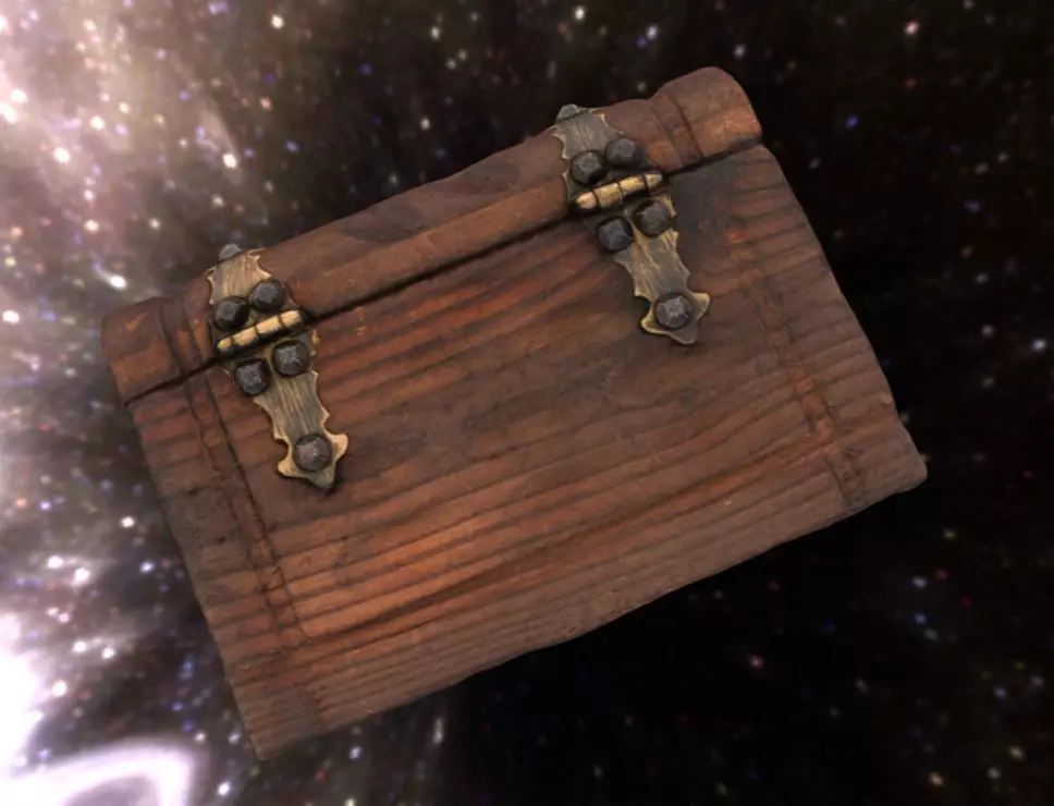 Old Book Wood Chest Low-poly 3D model_0