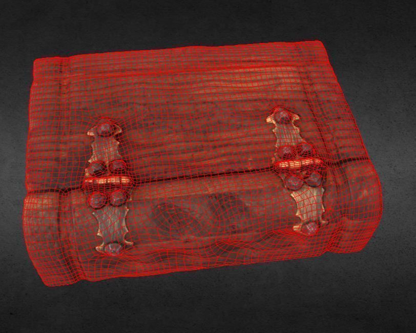 Old Book Wood Chest Low-poly 3D model_2