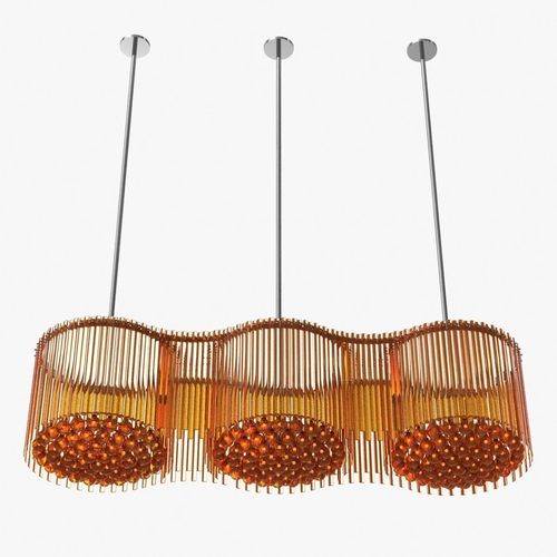 Custom made glass pendant fixture 3D model