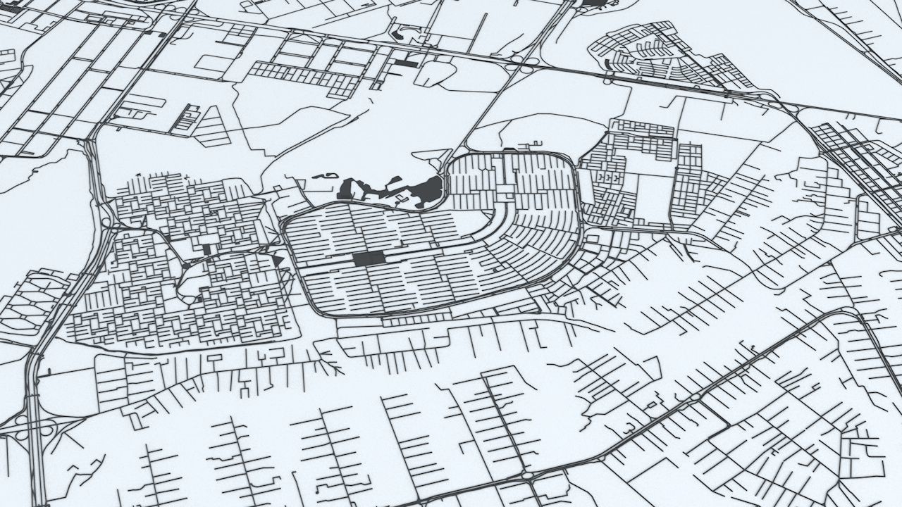 Brasilia Road Network and Streets 3D model_1