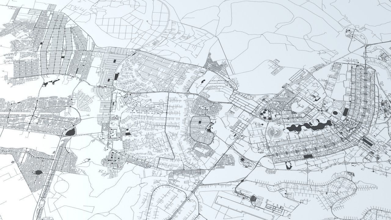 Brasilia Road Network and Streets 3D model_2