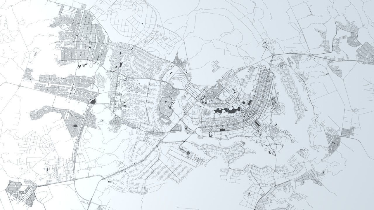 Brasilia Road Network and Streets 3D model_3