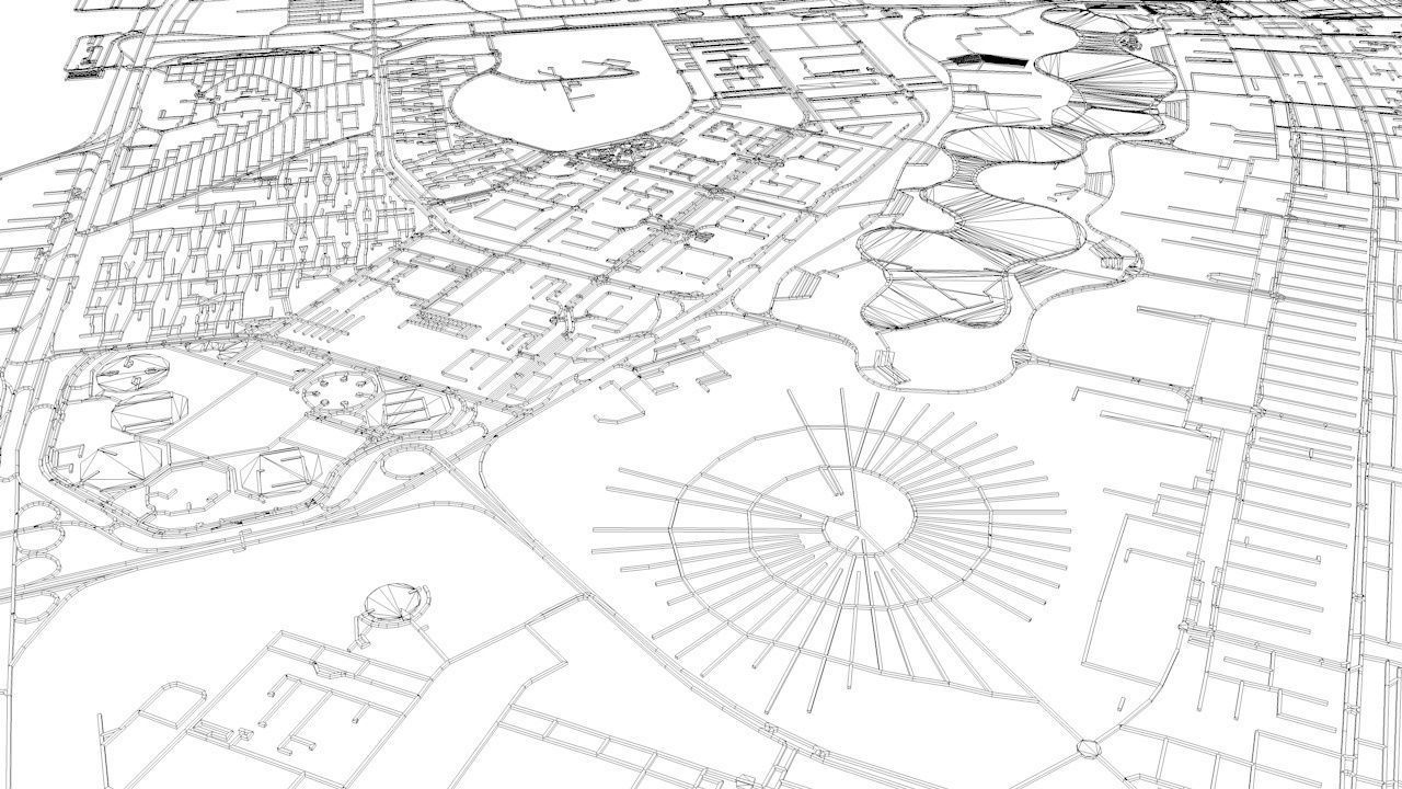Brasilia Road Network and Streets 3D model_10