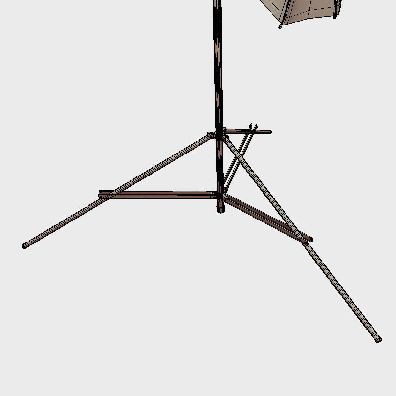 Low Poly PBR Umbrella Light Low-poly 3D model_5