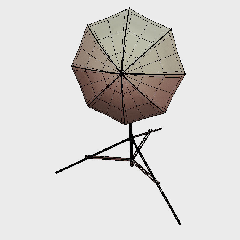 Low Poly PBR Umbrella Light Low-poly 3D model_7