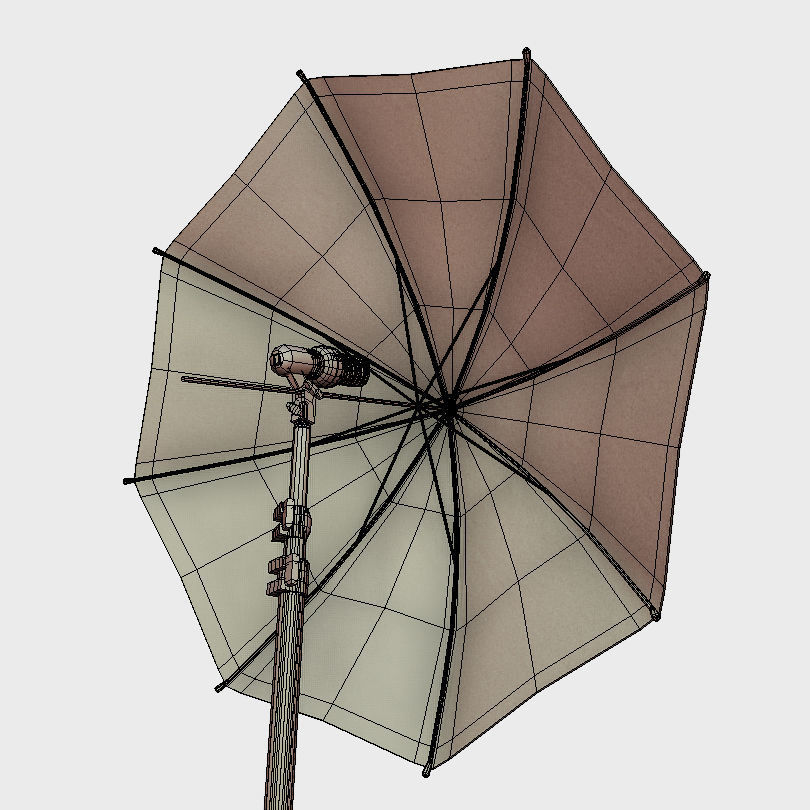 Low Poly PBR Umbrella Light Low-poly 3D model_6