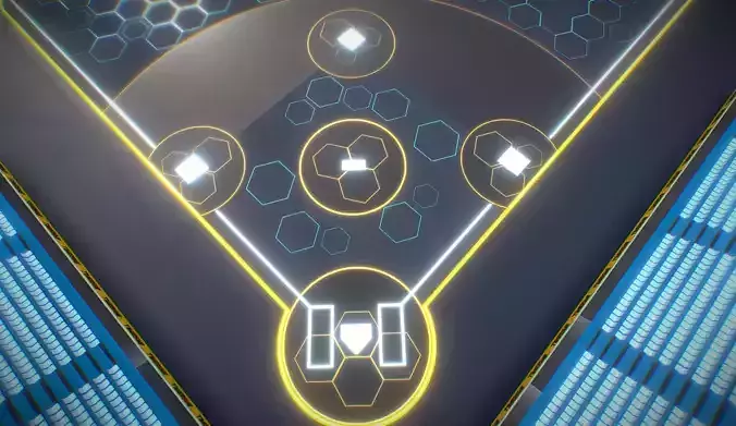 BaseBall Glow Stadium PBR Low-poly 3D model