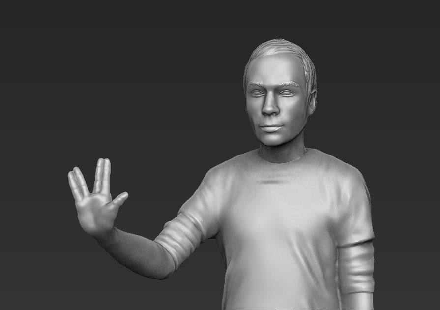 Sheldon Cooper Big Bang Theory 3D printing ready stl obj formats 3D print model_3