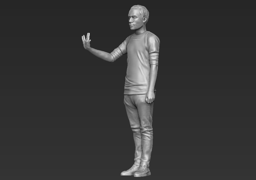 Sheldon Cooper Big Bang Theory 3D printing ready stl obj formats 3D print model_2