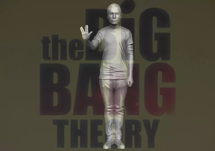 Sheldon Cooper Big Bang Theory 3D printing ready stl obj formats 3D print model_0