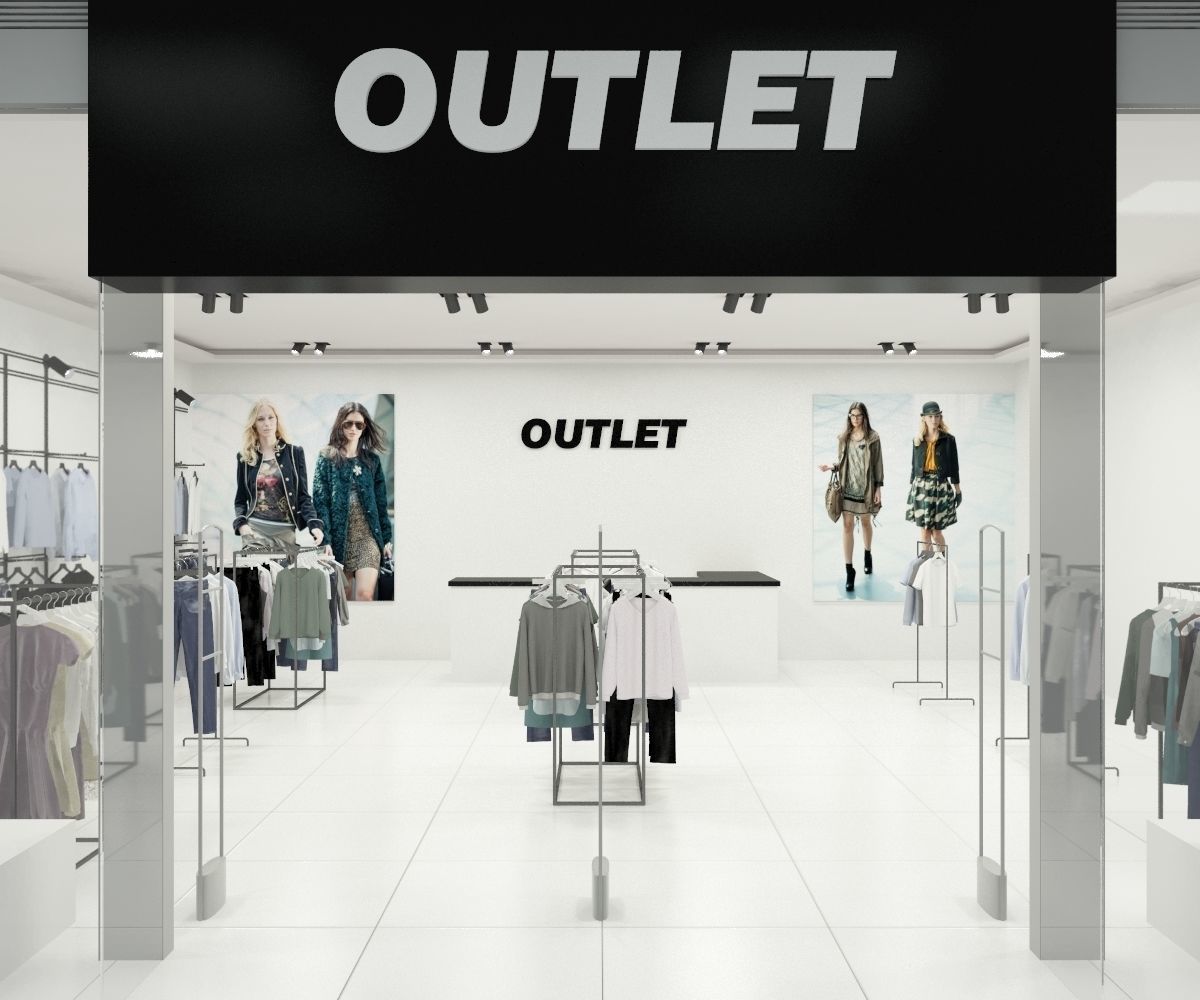 Fashion Store Outlet interior scene Render Ready  3D model_1