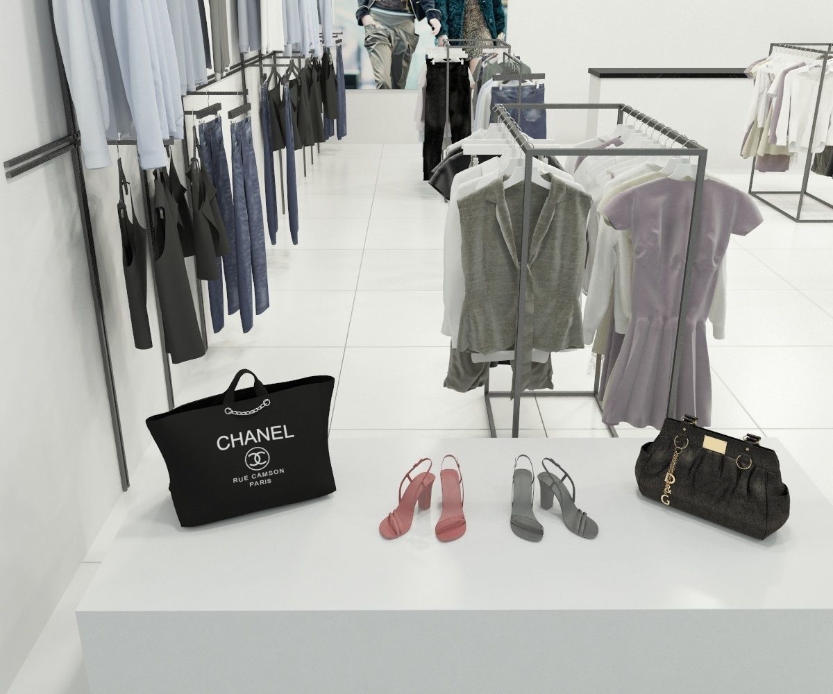 Fashion Store Outlet interior scene Render Ready  3D model_4