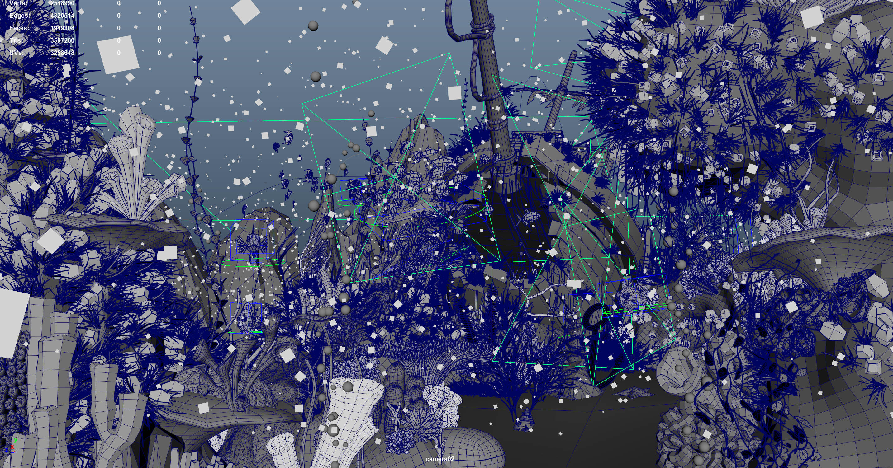 Cartoon Underwater Scene Rigged Animated Maya 3D model_21