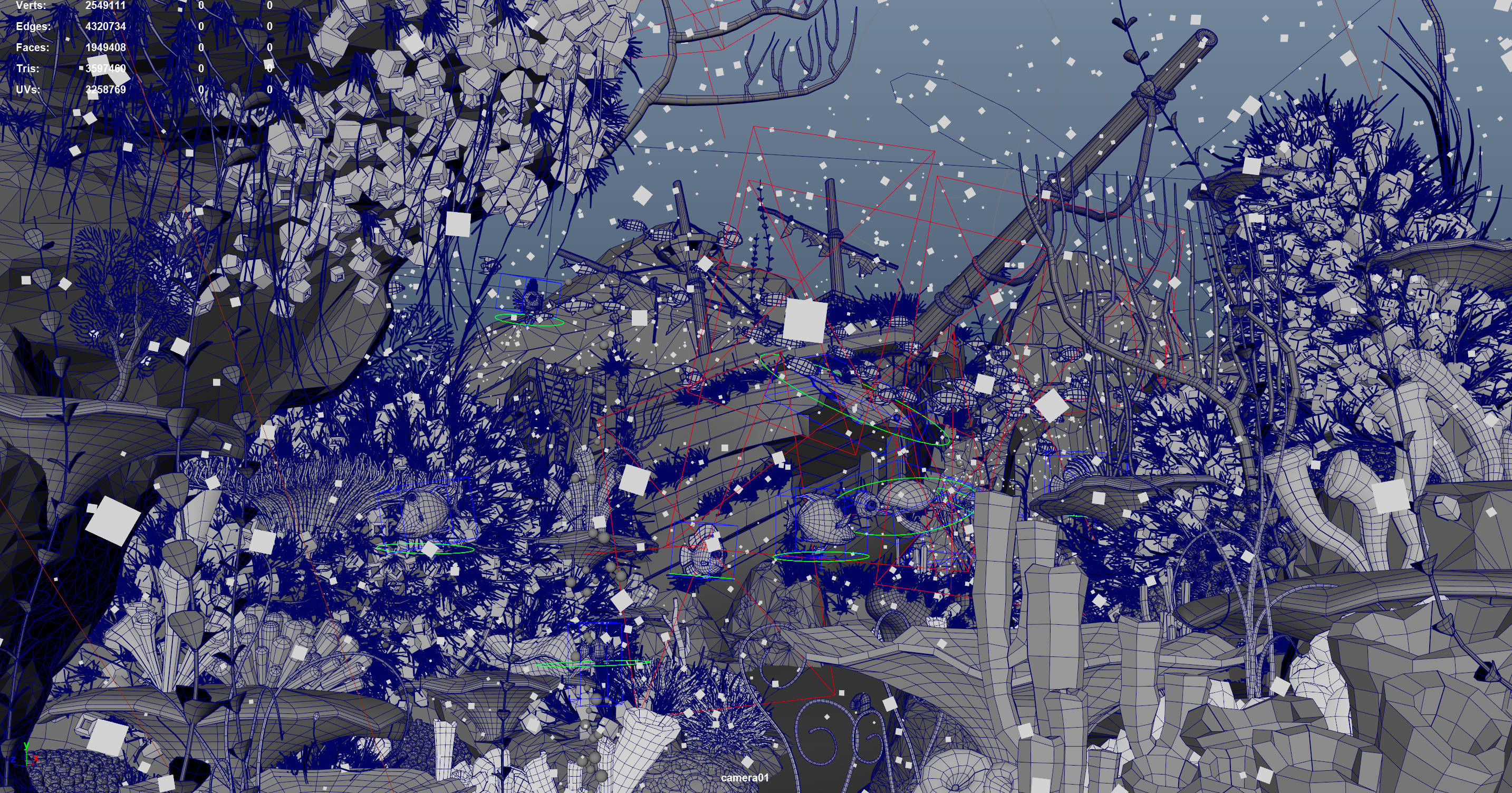 Cartoon Underwater Scene Rigged Animated Maya 3D model_23