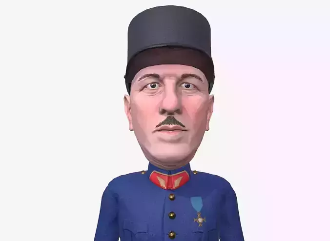 De Gaulle caricature Low-poly 3D model