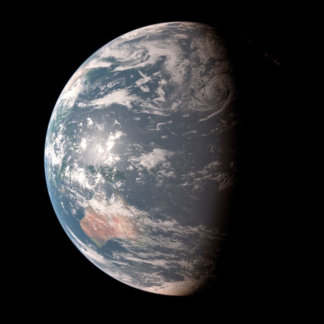 Earth 2k textures  Free low-poly 3D model_2