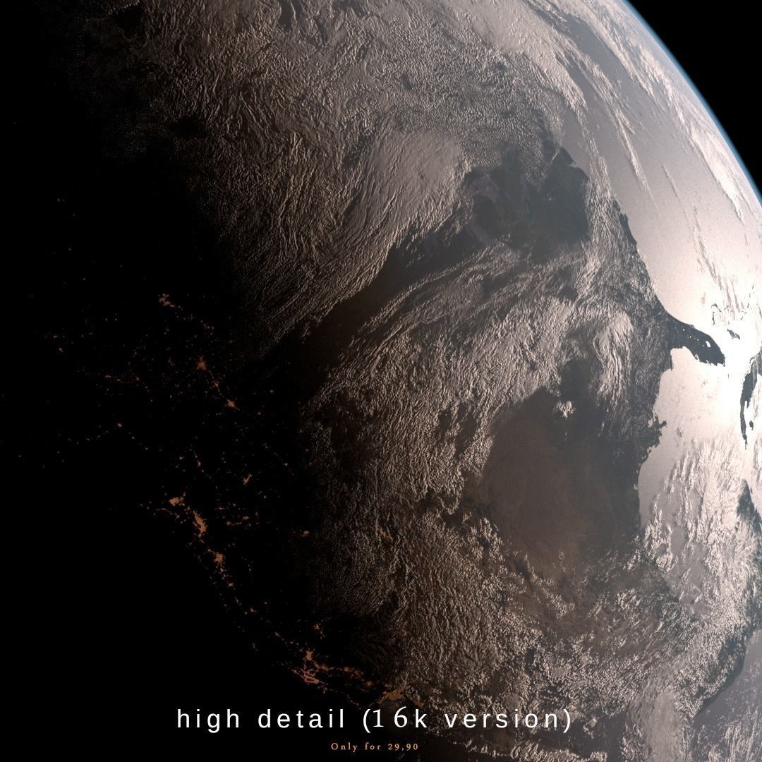 Earth 2k textures  Free low-poly 3D model_9