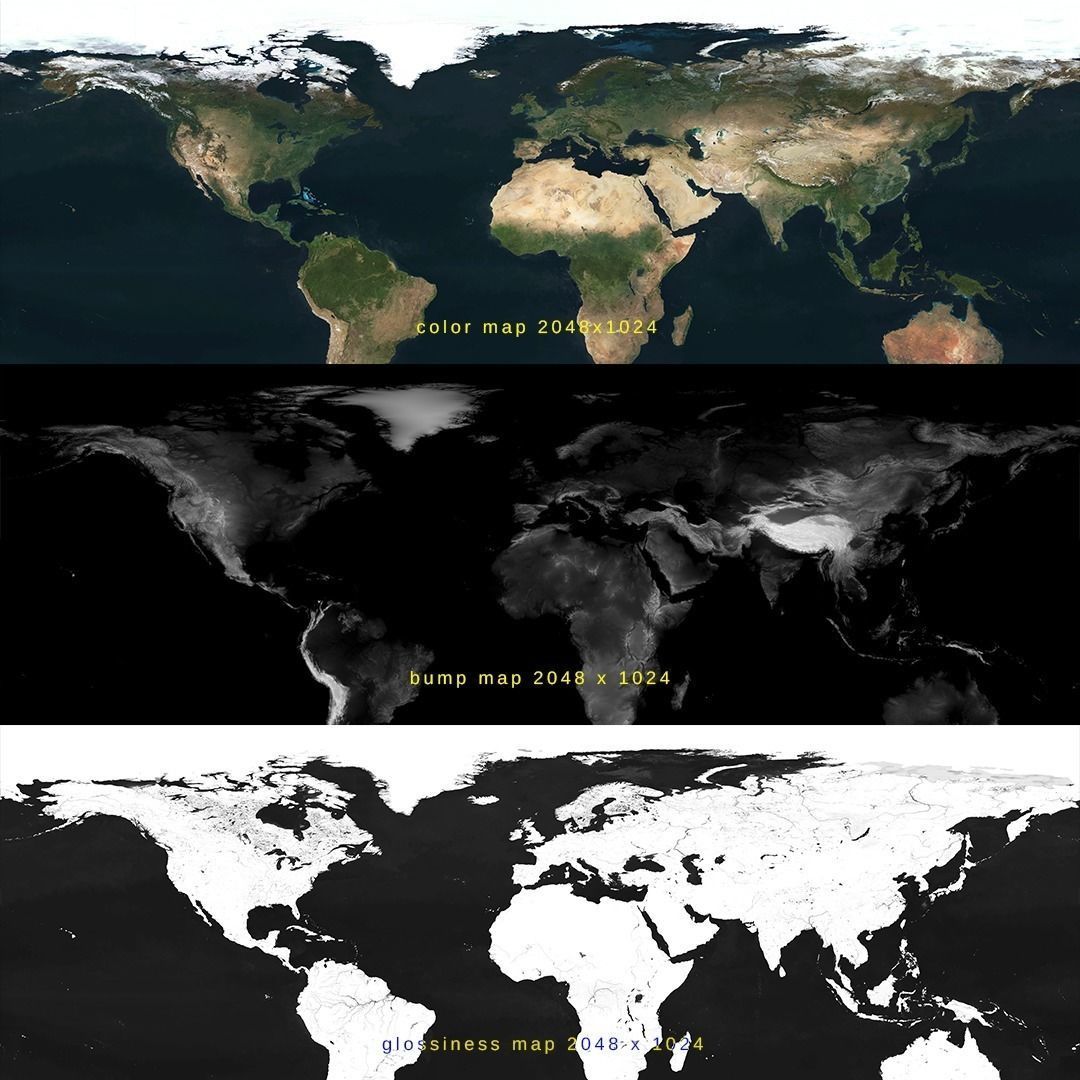 Earth 2k textures  Free low-poly 3D model_6