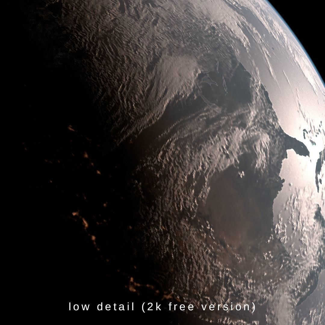 Earth 2k textures  Free low-poly 3D model_8