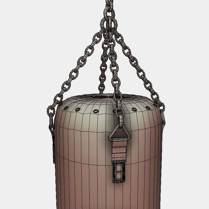 Low Poly PBR Punching Bag Low-poly 3D model_4