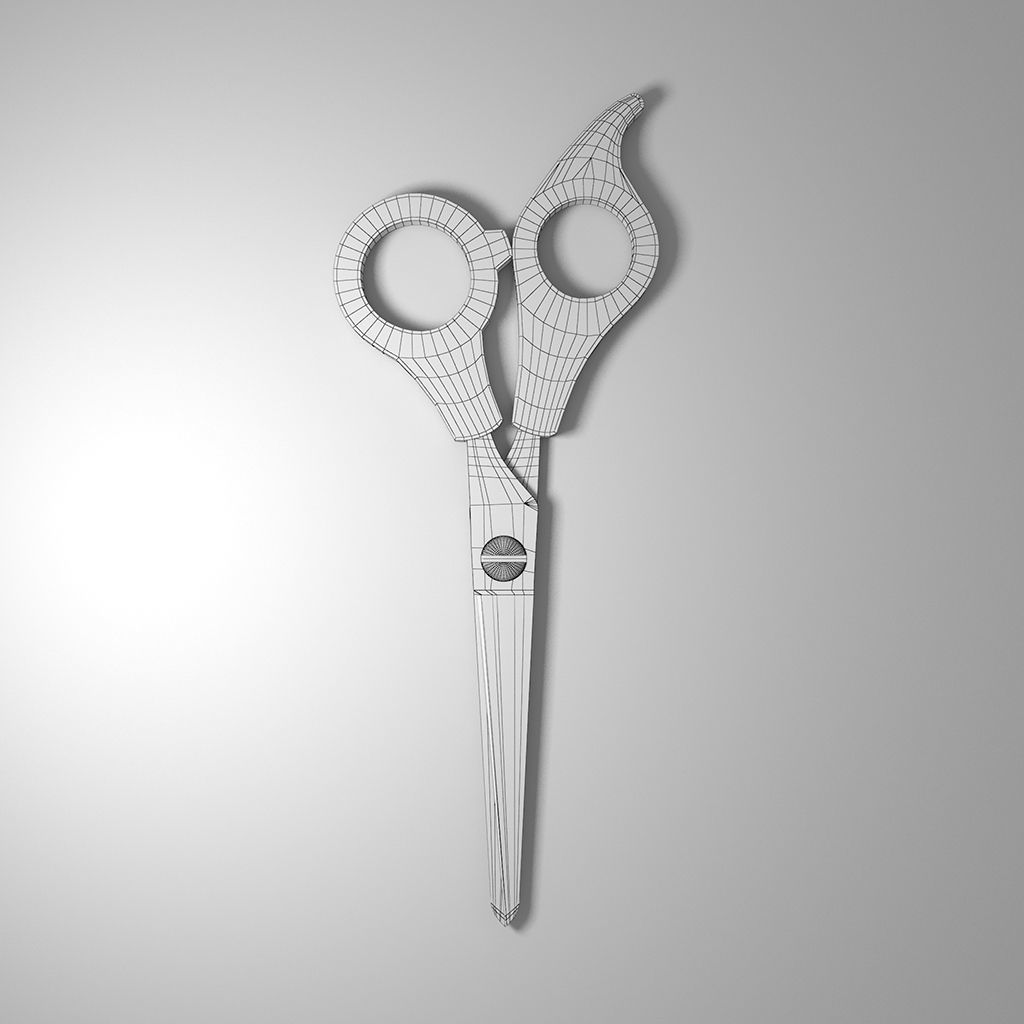 scissors pair of 3D model_7