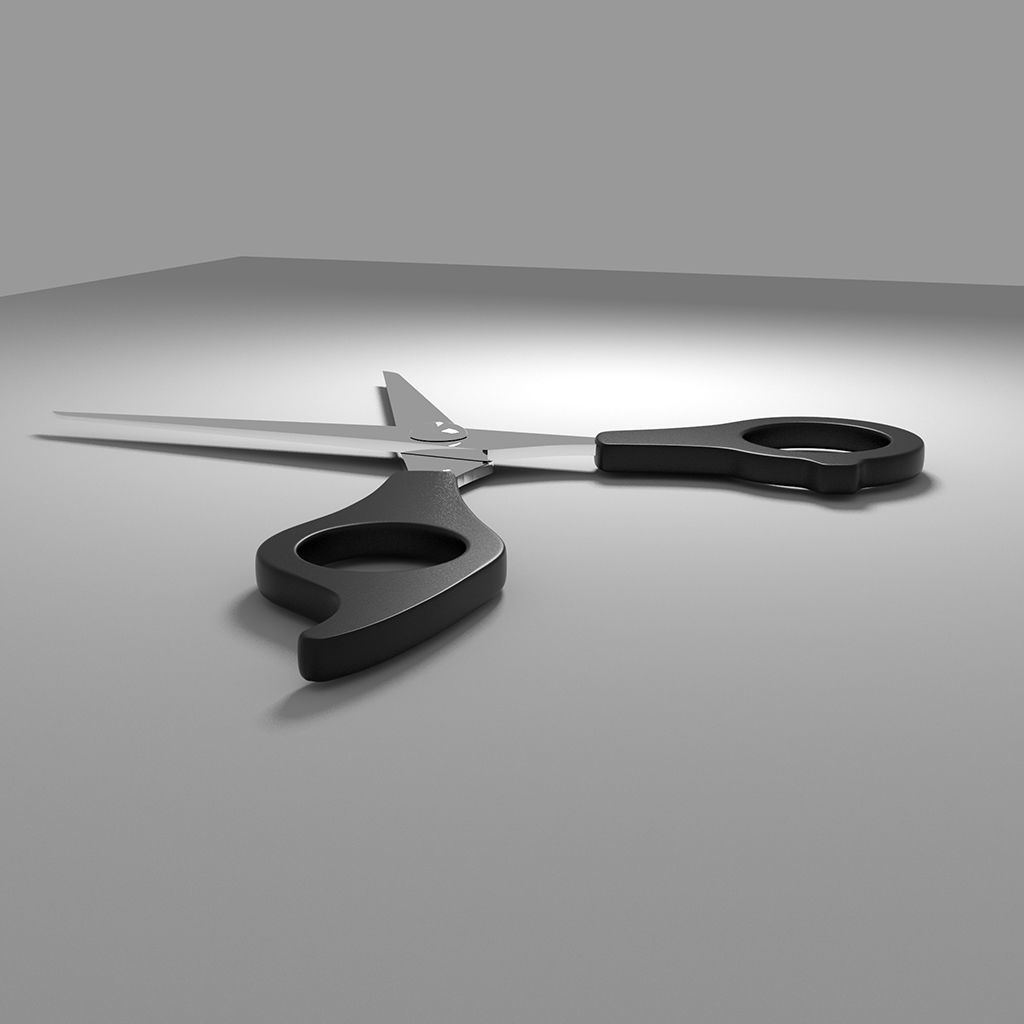 scissors pair of 3D model_4