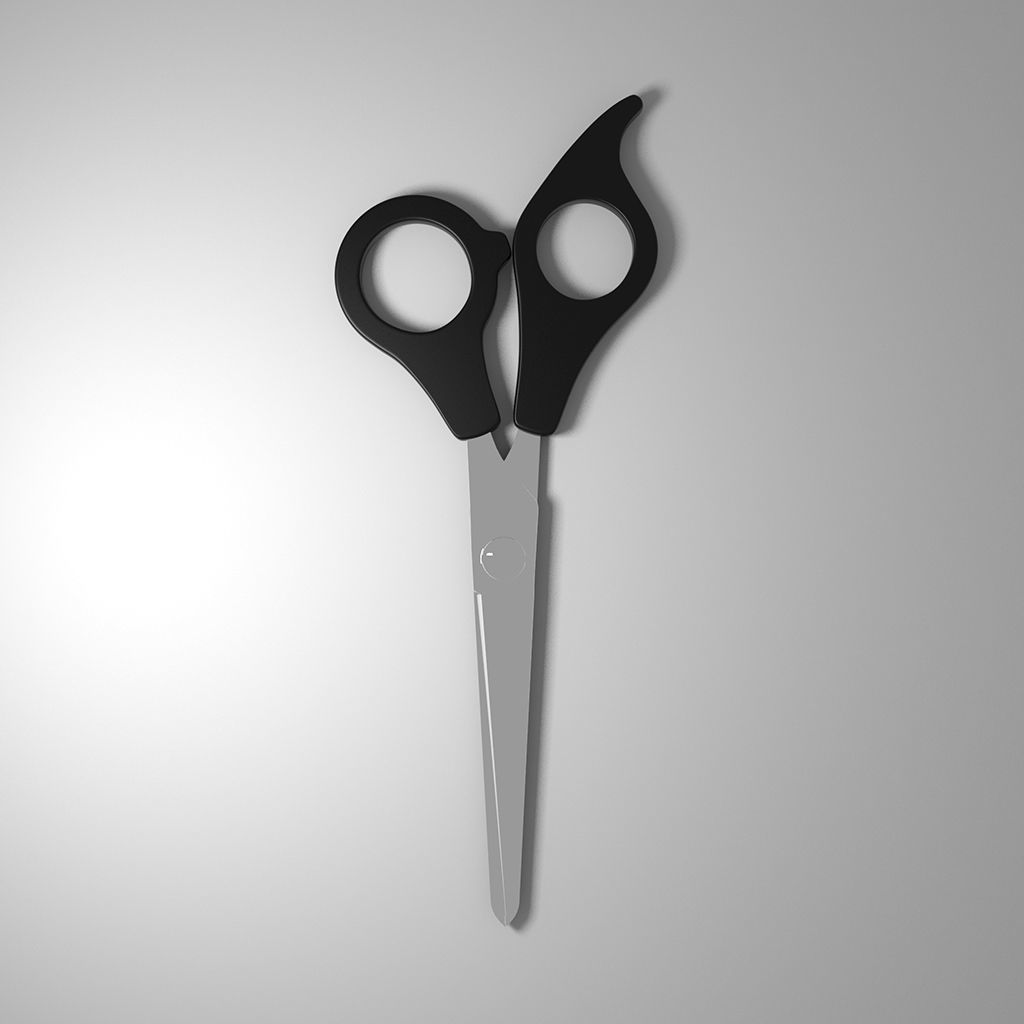 scissors pair of 3D model_6