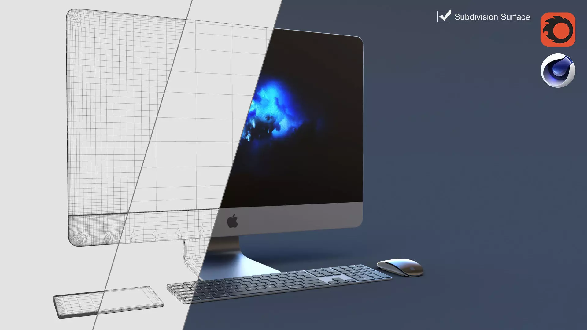 iMac Pro Set Low-poly 3D model
