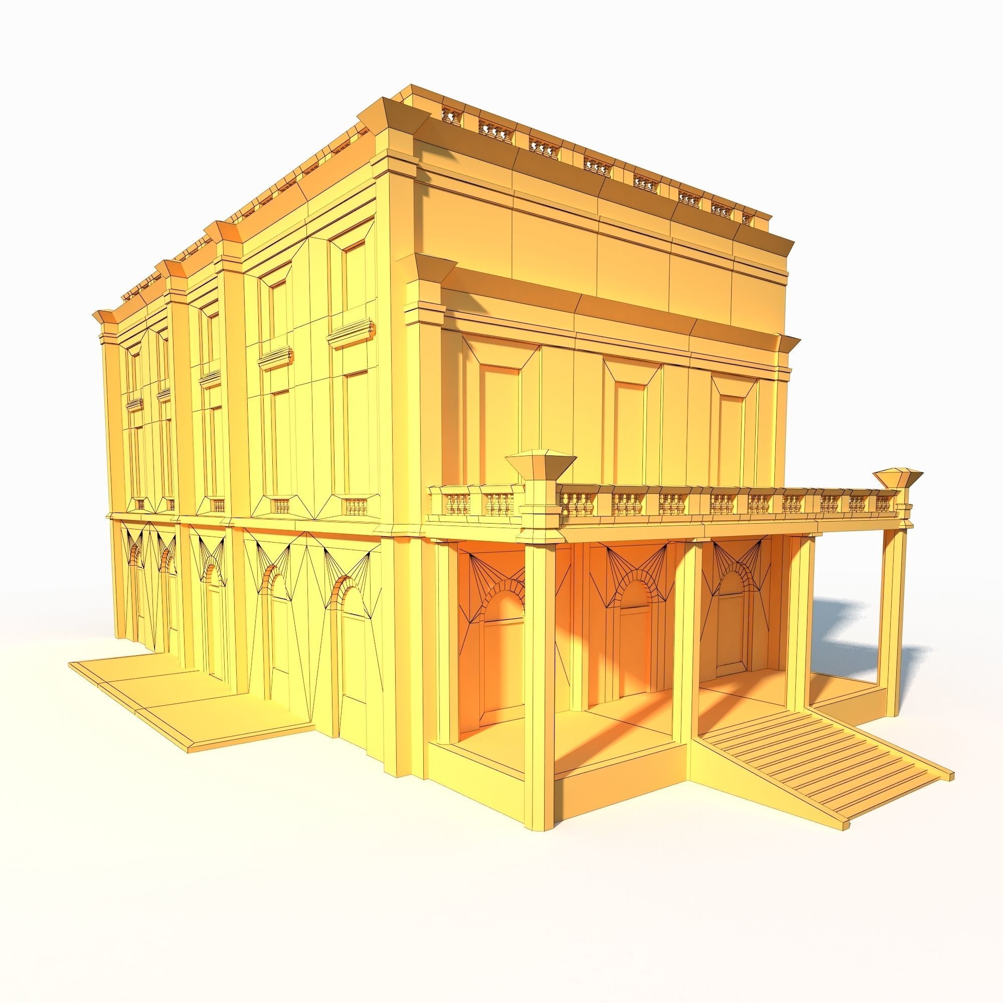 Public Building 187 Low Poly Low-poly 3D model_10