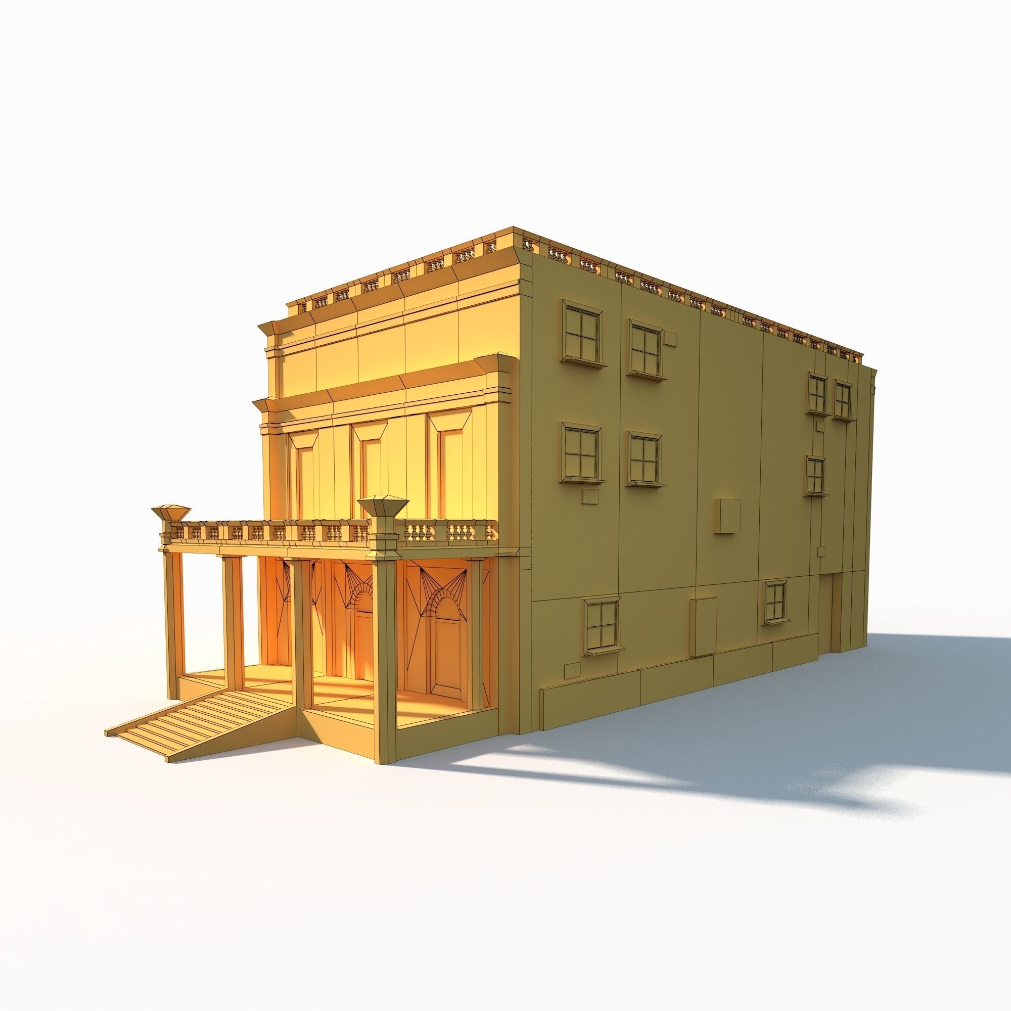 Public Building 187 Low Poly Low-poly 3D model_9