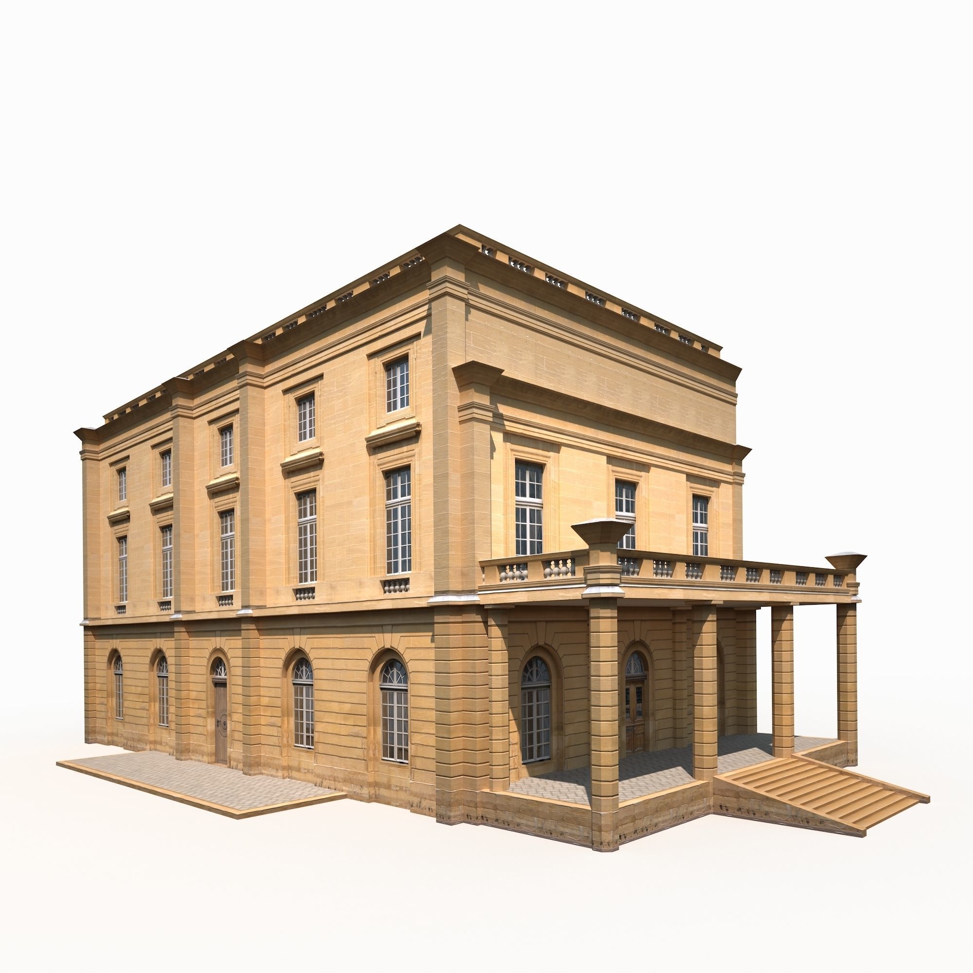 Public Building 187 Low Poly Low-poly 3D model_2