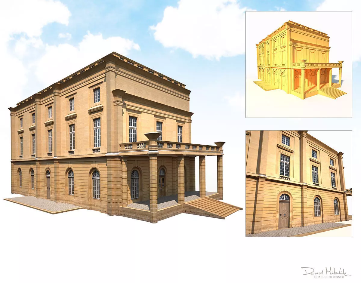 Public Building 187 Low Poly Low-poly 3D model_0