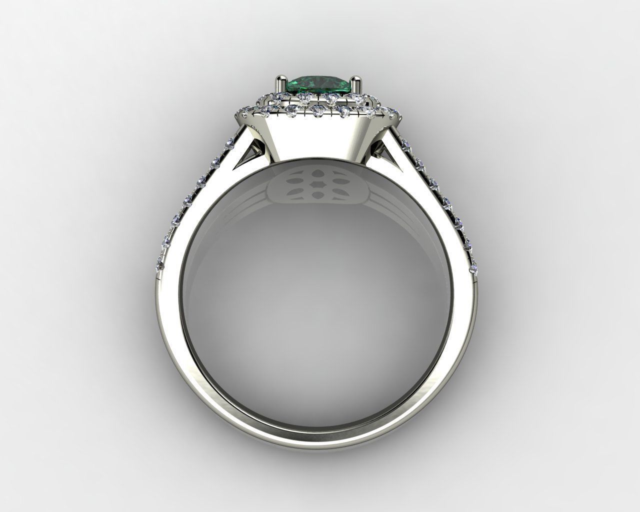 Cushion Emerald Rings 3D print model_5