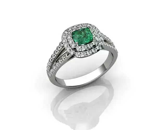 Cushion Emerald Rings