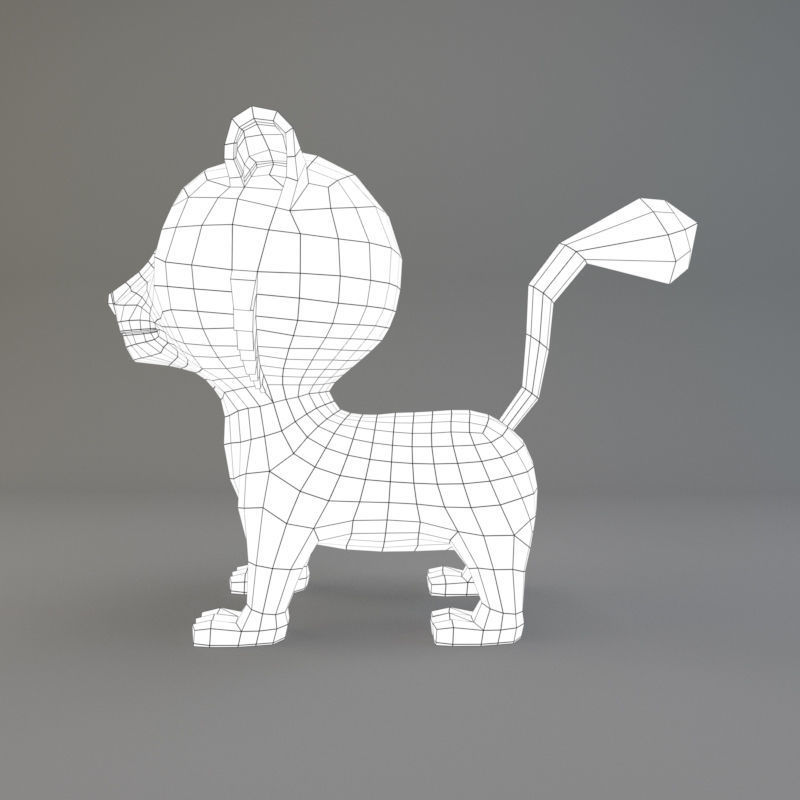 White Tiger Low-poly 3D model_5