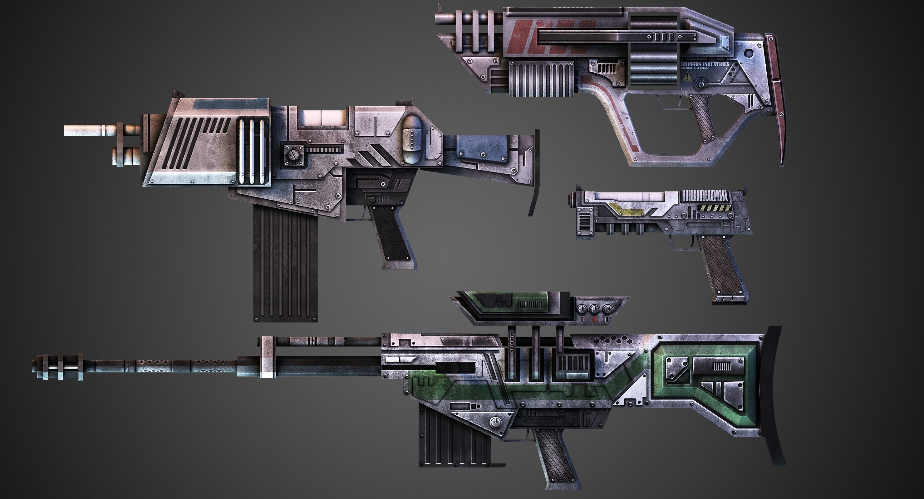 FPS Weapon Pack Low-poly 3D model_1
