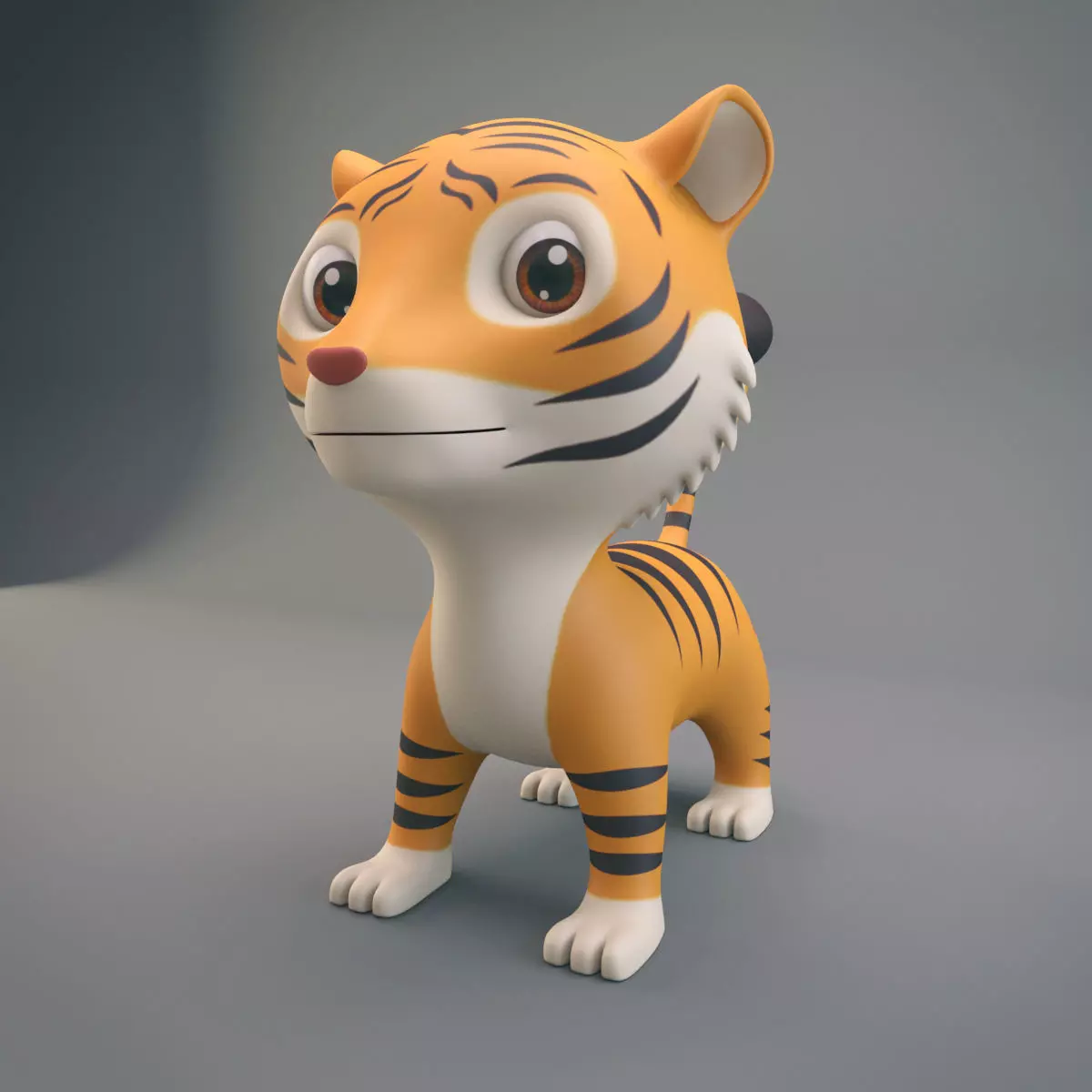 Cartoon Tiger Low-poly 3D model_0