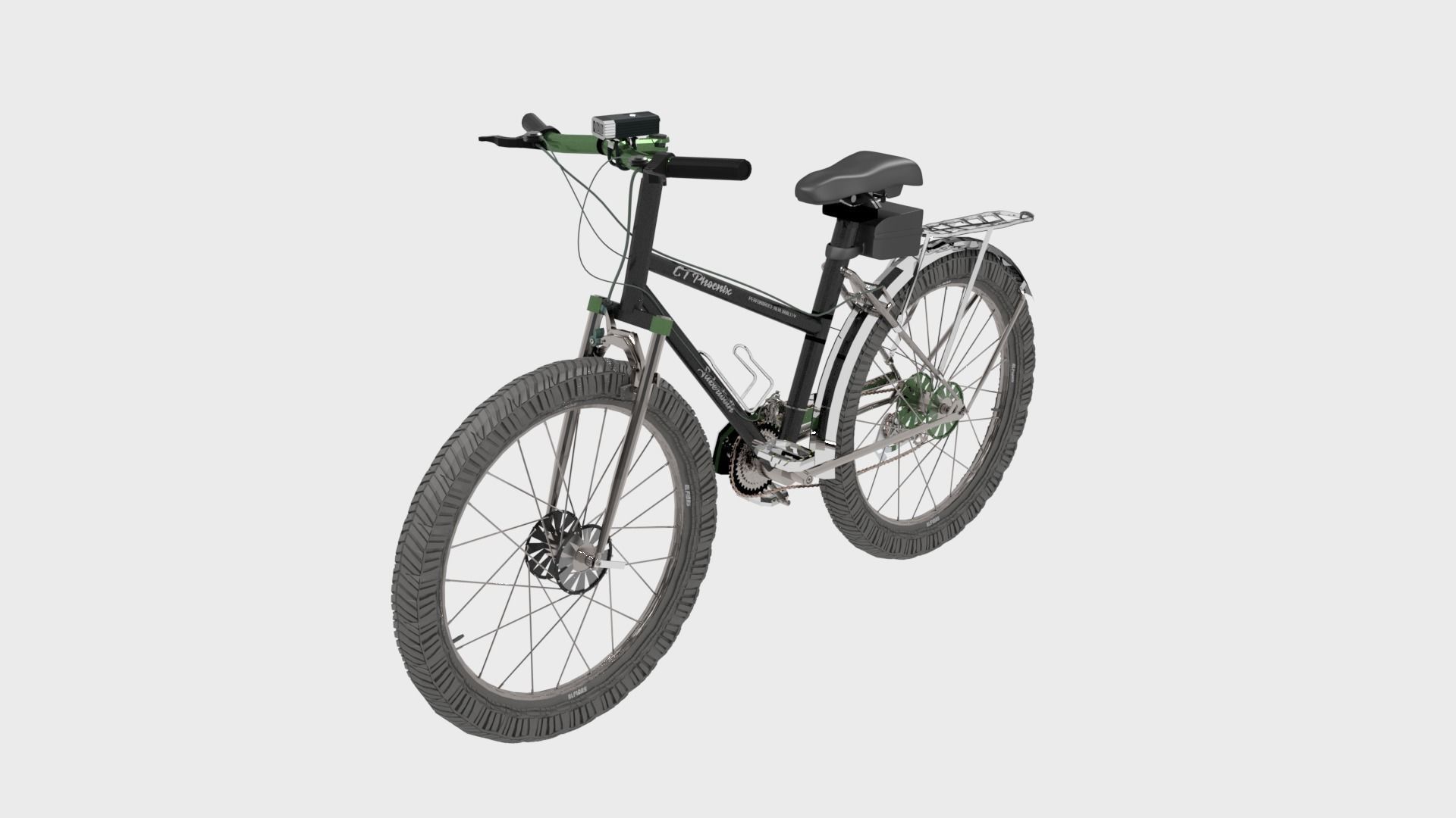 Mountain Bicycle 15 Speed Low-poly 3D model_2