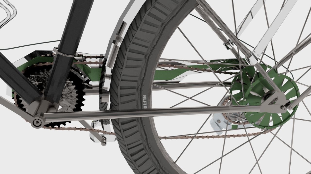 Mountain Bicycle 15 Speed Low-poly 3D model_1