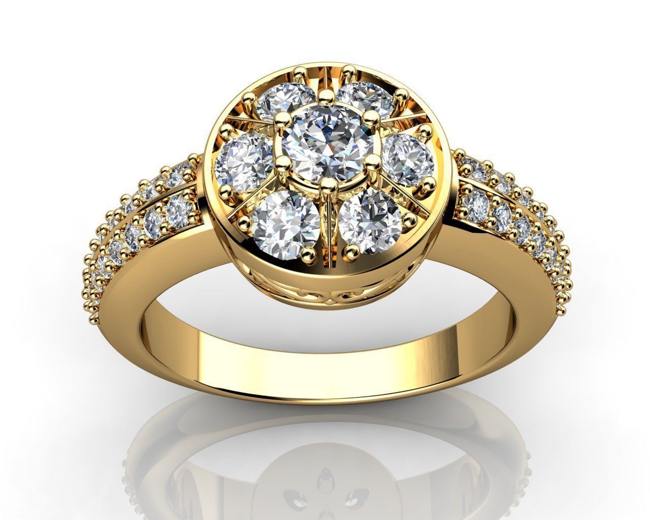 Solitaire Diamond Rings 3D print model_1