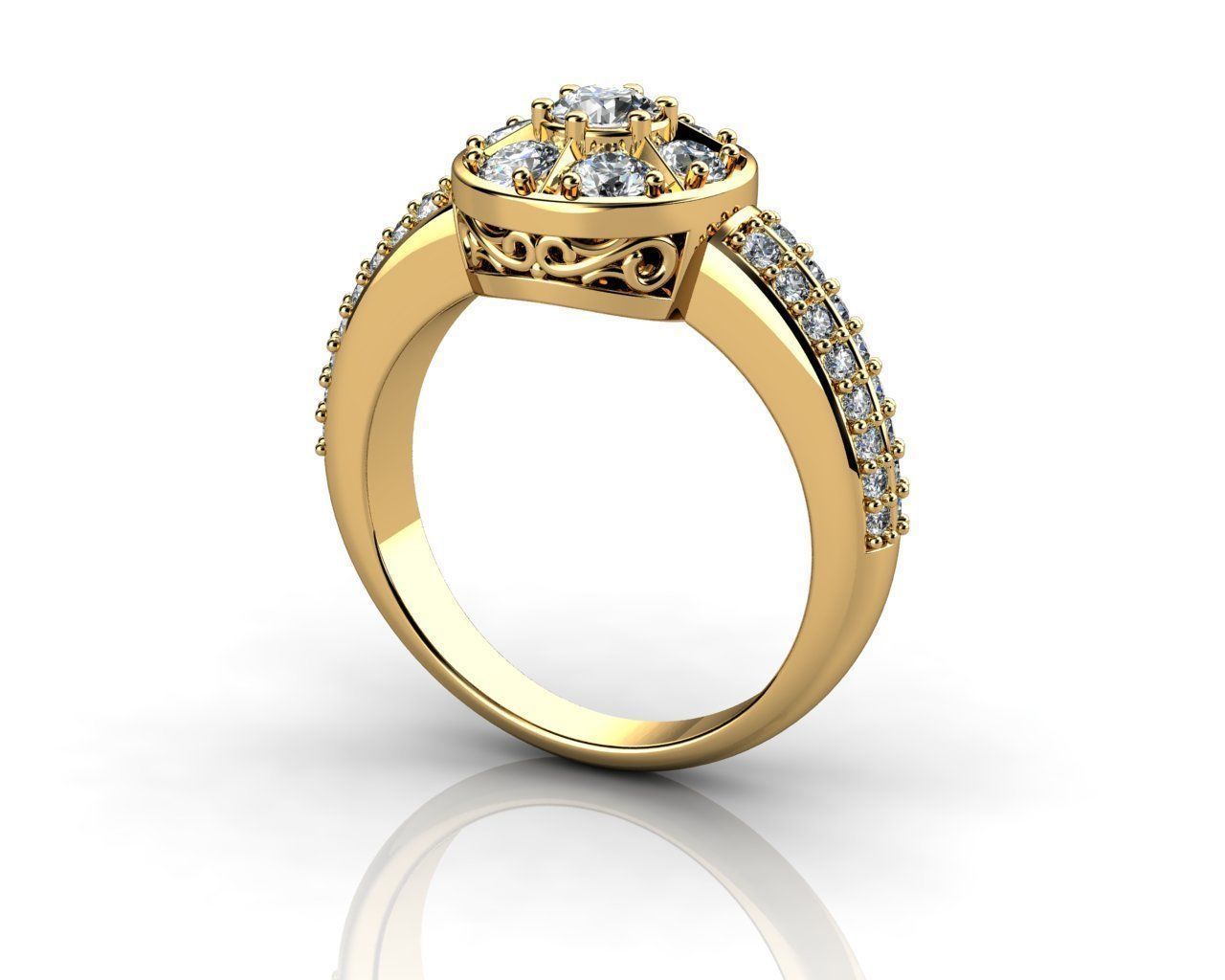 Solitaire Diamond Rings 3D print model_2