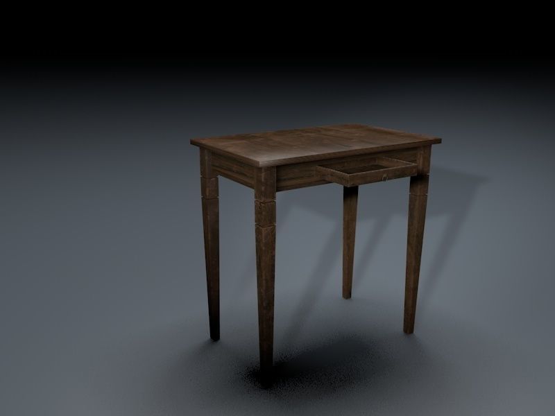 Old Table Free low-poly 3D model_1