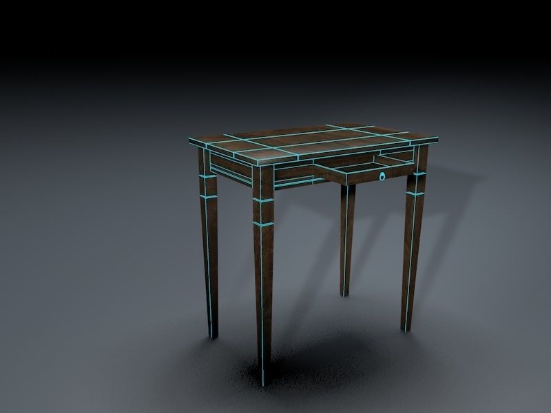 Old Table Free low-poly 3D model_3
