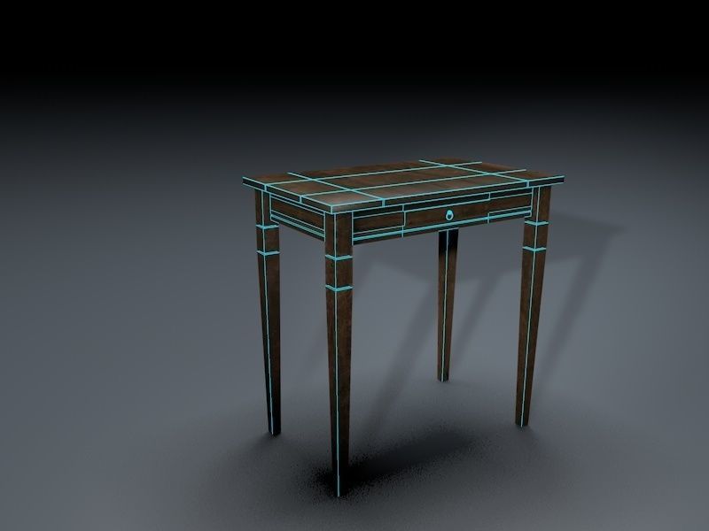 Old Table Free low-poly 3D model_2