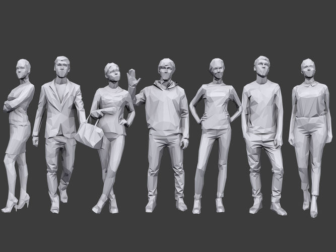 Lowpoly People Casual Pack Volume 11 Low-poly 3D model